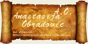 Anastasija Obradović vizit kartica